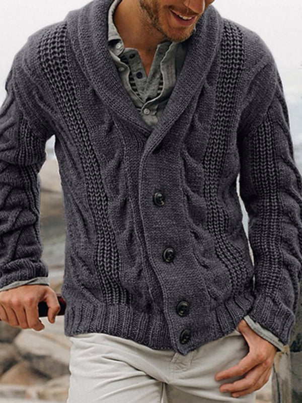 New men's cardigan sweater base sweater large size sweater jacket - FashionistaDeal