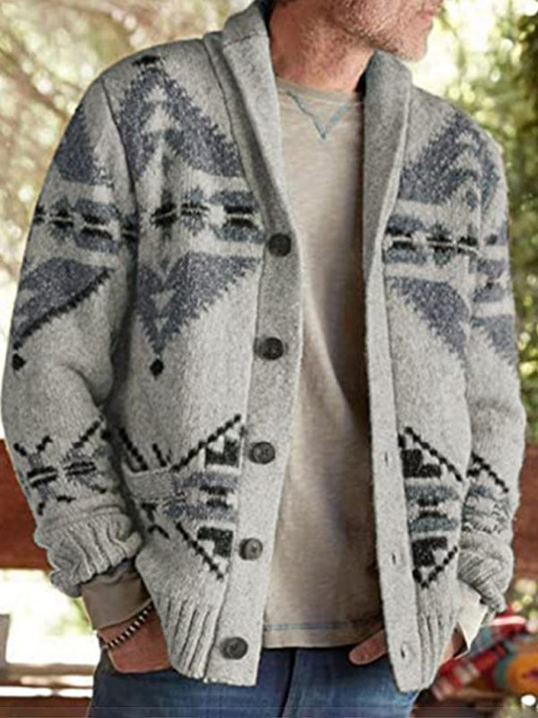 Men's Christmas jacquard sweater button cardigan sweater - FashionistaDeal