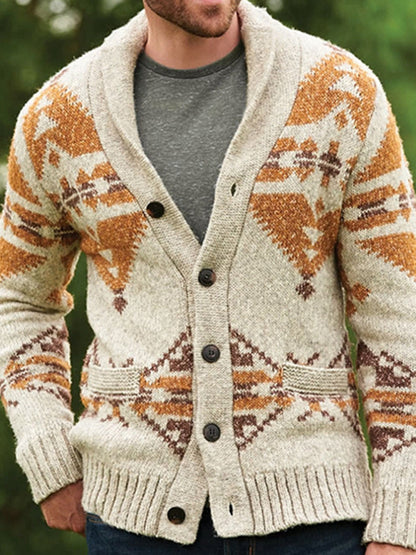 Men's Christmas jacquard sweater button cardigan sweater - FashionistaDeal