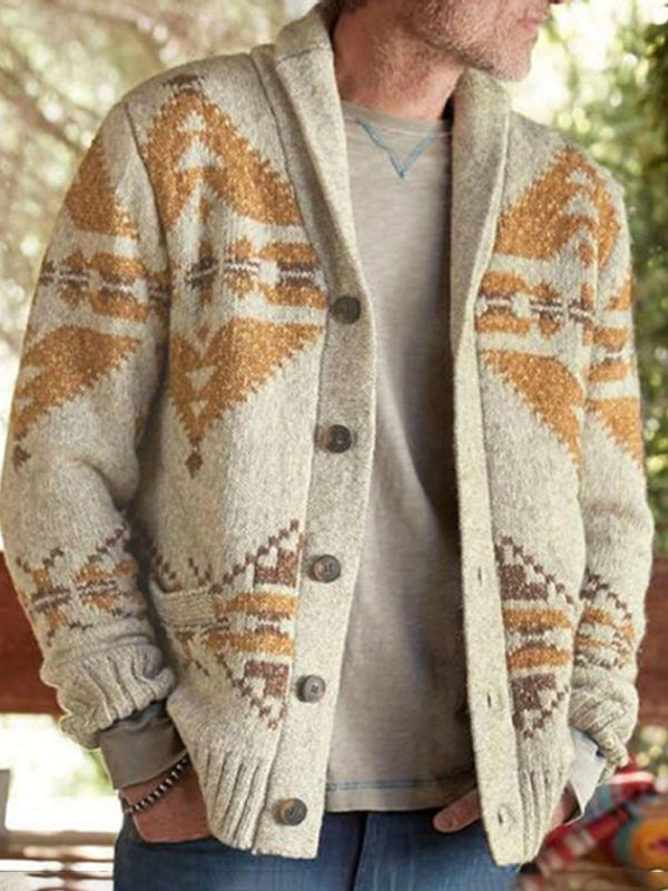 Men's Christmas jacquard sweater button cardigan sweater - FashionistaDeal