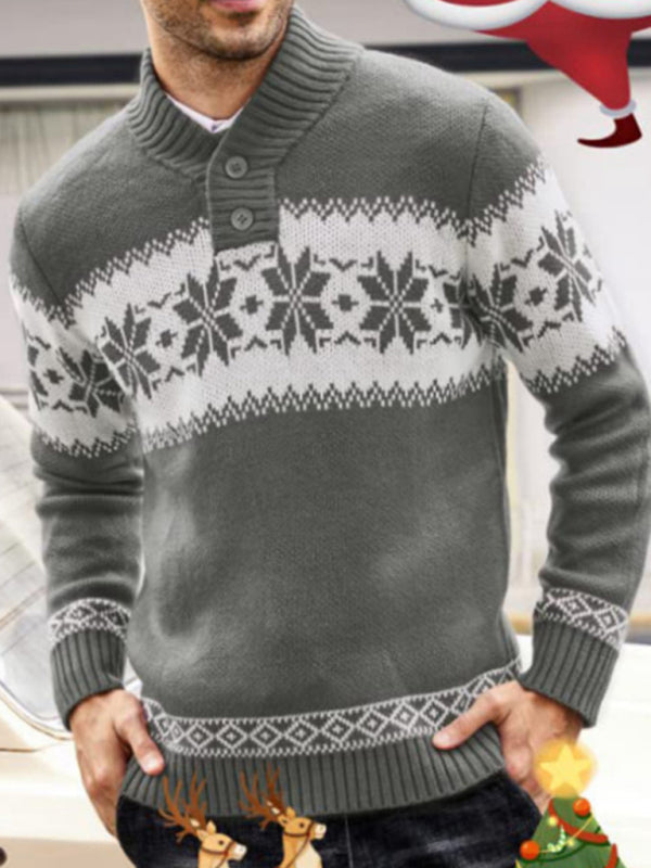 Men's Christmas jacquard sweater pullover - FashionistaDeal