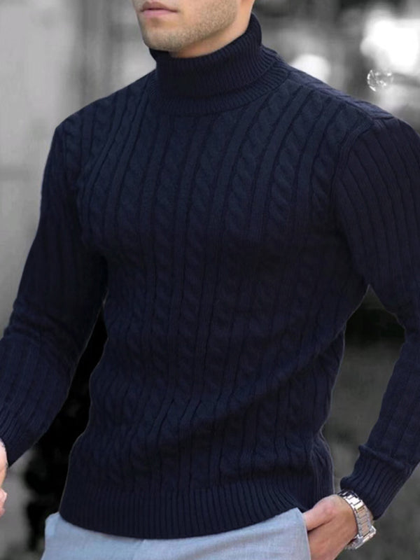 Men's turtleneck casual tight stretch sweater - FashionistaDeal