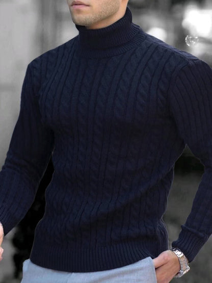 Men's turtleneck casual tight stretch sweater - FashionistaDeal