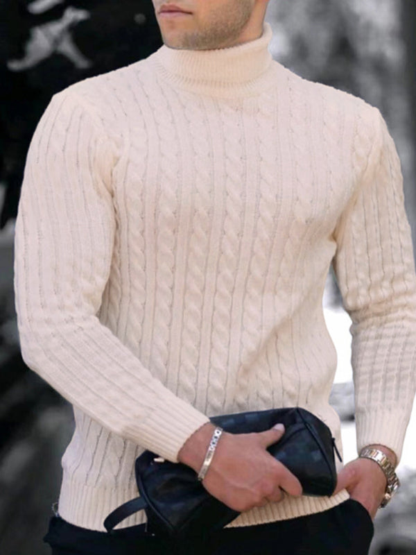 Men's turtleneck casual tight stretch sweater - FashionistaDeal