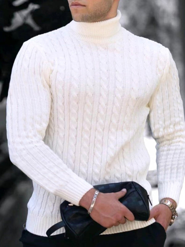 Men's turtleneck casual tight stretch sweater - FashionistaDeal