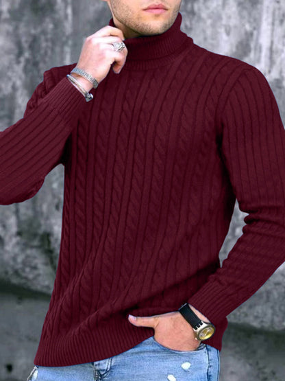 Men's turtleneck casual tight stretch sweater - FashionistaDeal