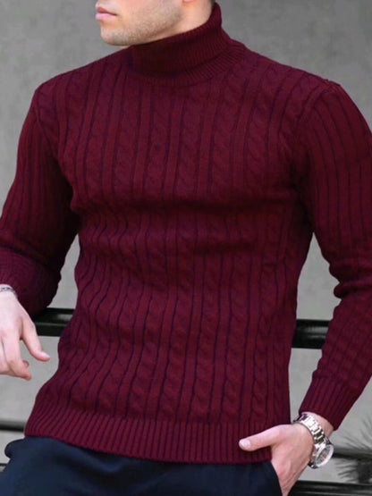 Men's turtleneck casual tight stretch sweater - FashionistaDeal