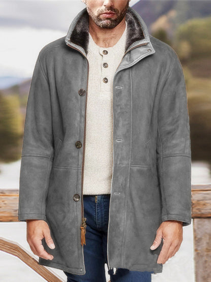 Men's mid-length loose zipper woolen coat - FashionistaDeal