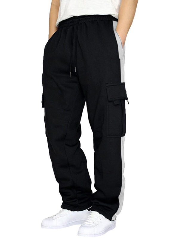 Men's autumn and winter velvet loose multi-pocket lanyard overalls - FashionistaDeal