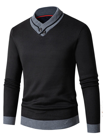 Men's new half turtleneck plus velvet slim long-sleeved sweater - FashionistaDeal