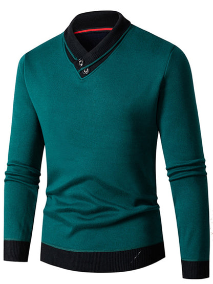 Men's new half turtleneck plus velvet slim long-sleeved sweater - FashionistaDeal