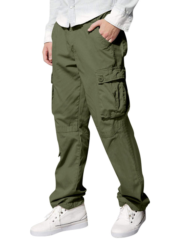 Men's multi-pocket loose casual straight cargo pants - FashionistaDeal