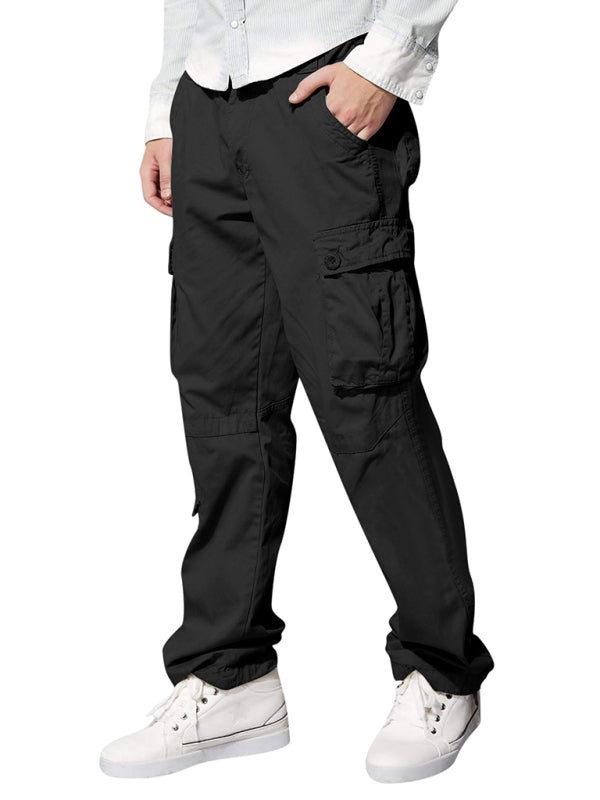 Men's multi-pocket loose casual straight cargo pants - FashionistaDeal