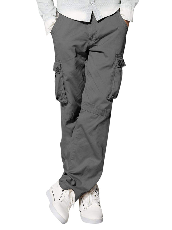 Men's multi-pocket loose casual straight cargo pants - FashionistaDeal