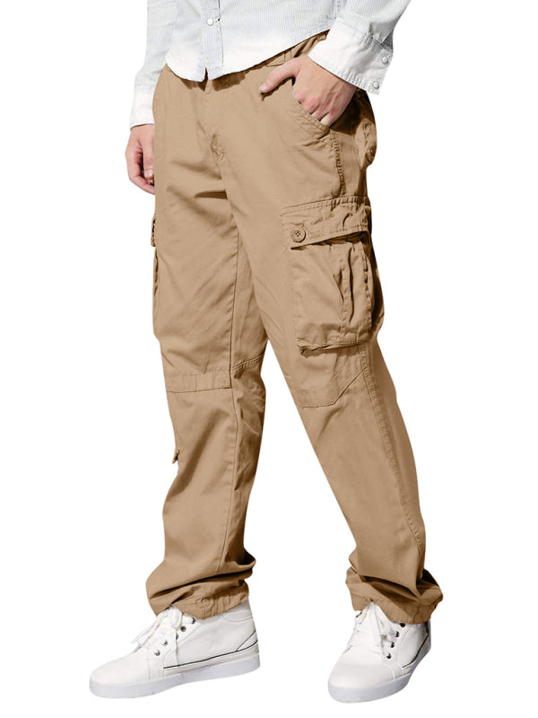 Men's multi-pocket loose casual straight cargo pants - FashionistaDeal