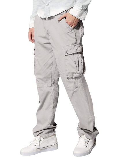 Men's multi-pocket loose casual straight cargo pants - FashionistaDeal