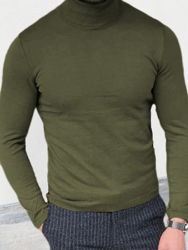 Men's new turtleneck sweater slim fit pullover bottoming sweater - FashionistaDeal