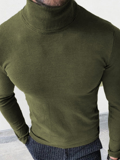 Men's new turtleneck sweater slim fit pullover bottoming sweater - FashionistaDeal