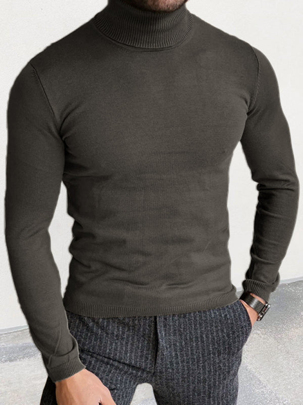 Men's new turtleneck sweater slim fit pullover bottoming sweater - FashionistaDeal