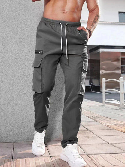 Men's fashionable casual sports zipper decorative overalls - FashionistaDeal