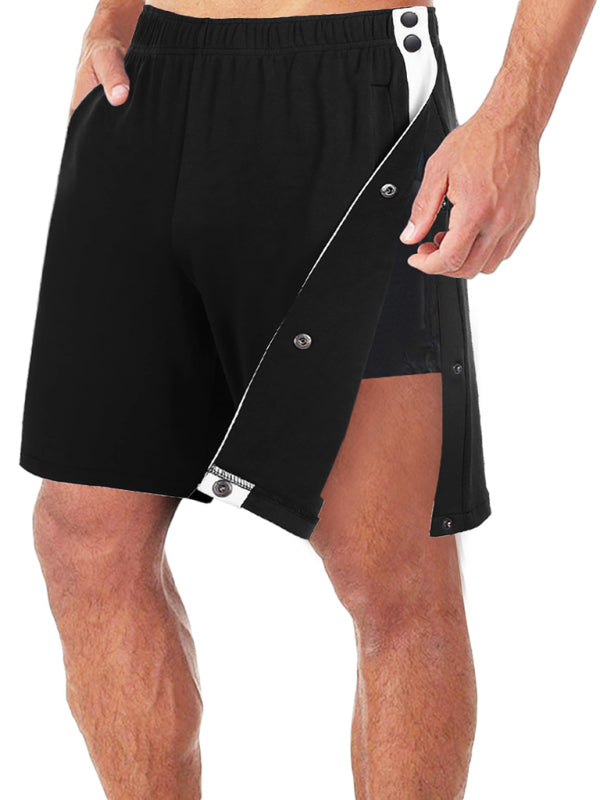 Men's classic trendy loose-fitting casual sports shorts with full side buttons - FashionistaDeal