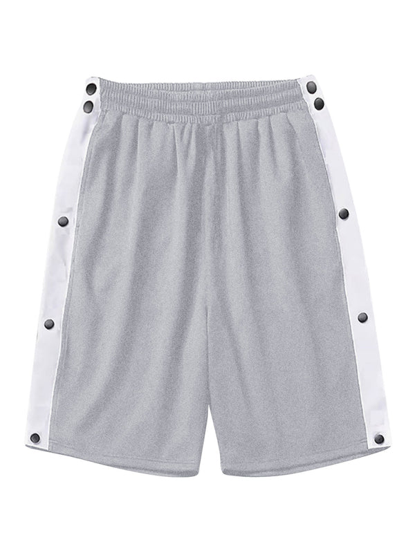 Men's classic trendy loose-fitting casual sports shorts with full side buttons - FashionistaDeal