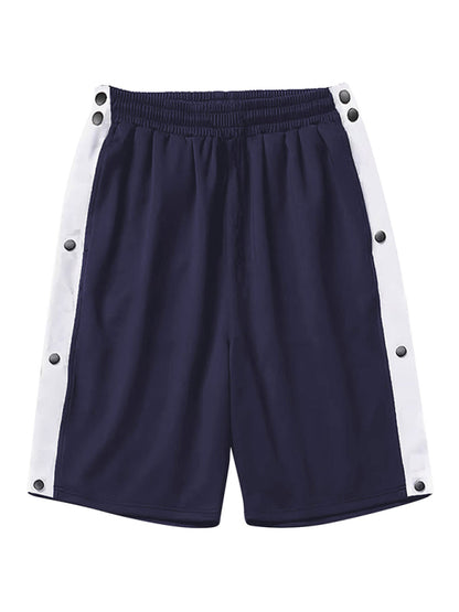 Men's classic trendy loose-fitting casual sports shorts with full side buttons - FashionistaDeal