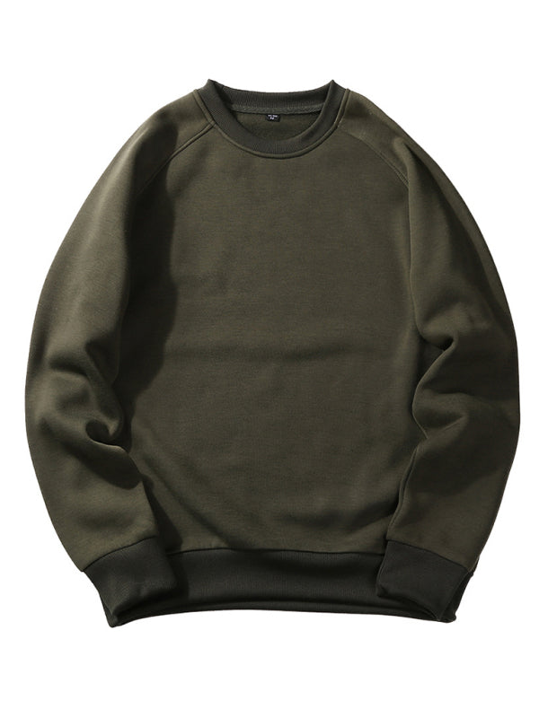 Men's casual raglan sleeve crew neck sweatshirt - FashionistaDeal