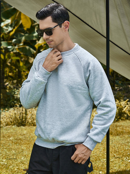 Men's casual raglan sleeve crew neck sweatshirt - FashionistaDeal