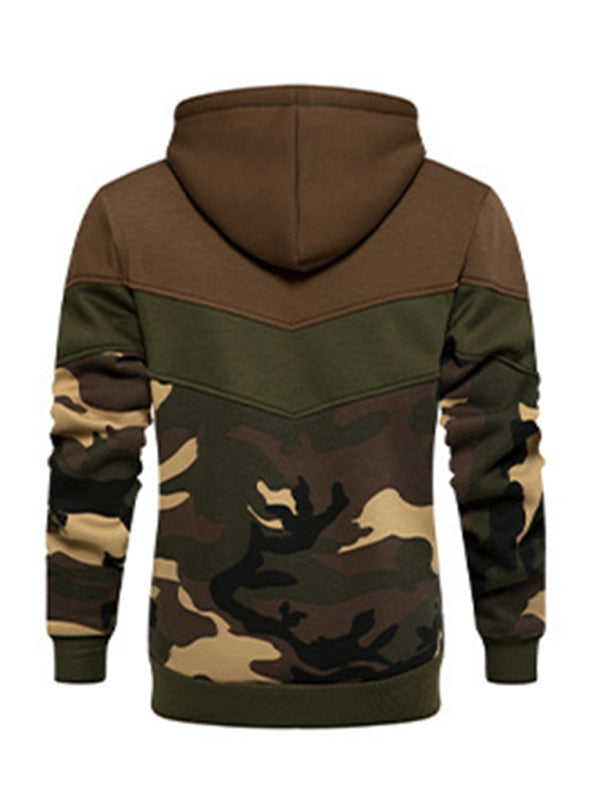 Men's casual color block and contrast fashion hooded sweatshirt - FashionistaDeal