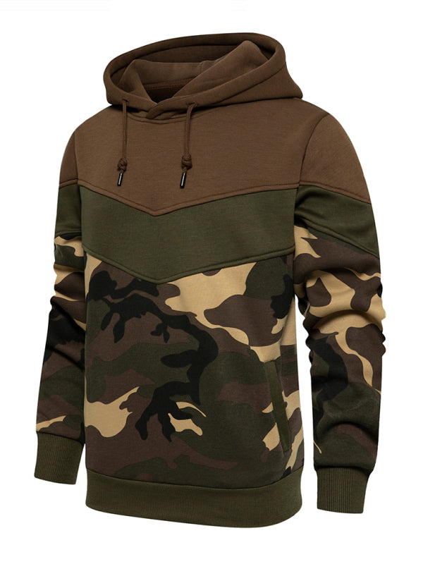 Men's casual color block and contrast fashion hooded sweatshirt - FashionistaDeal