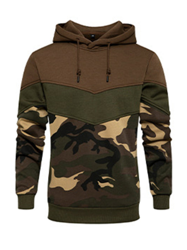 Men's casual color block and contrast fashion hooded sweatshirt - FashionistaDeal