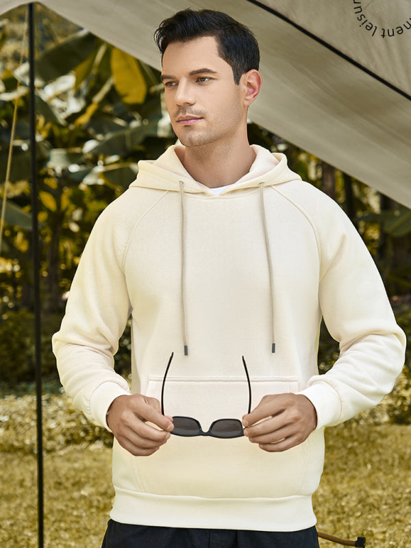 Men's casual solid color fashion hooded sweatshirt - FashionistaDeal