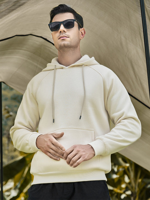 Men's casual solid color fashion hooded sweatshirt - FashionistaDeal