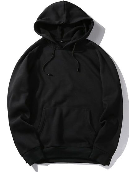 Men's casual solid color fashion hooded sweatshirt - FashionistaDeal