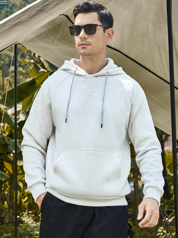 Men's casual solid color fashion hooded sweatshirt - FashionistaDeal