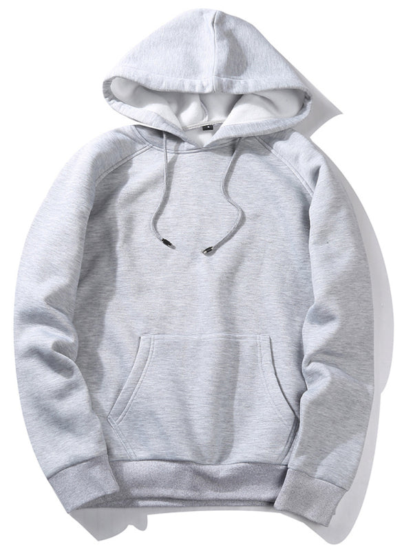 Men's casual solid color fashion hooded sweatshirt - FashionistaDeal