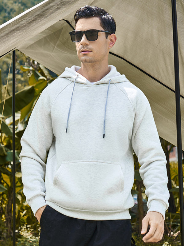 Men's casual solid color fashion hooded sweatshirt - FashionistaDeal