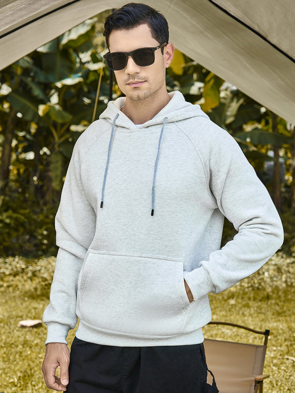 Men's casual solid color fashion hooded sweatshirt - FashionistaDeal