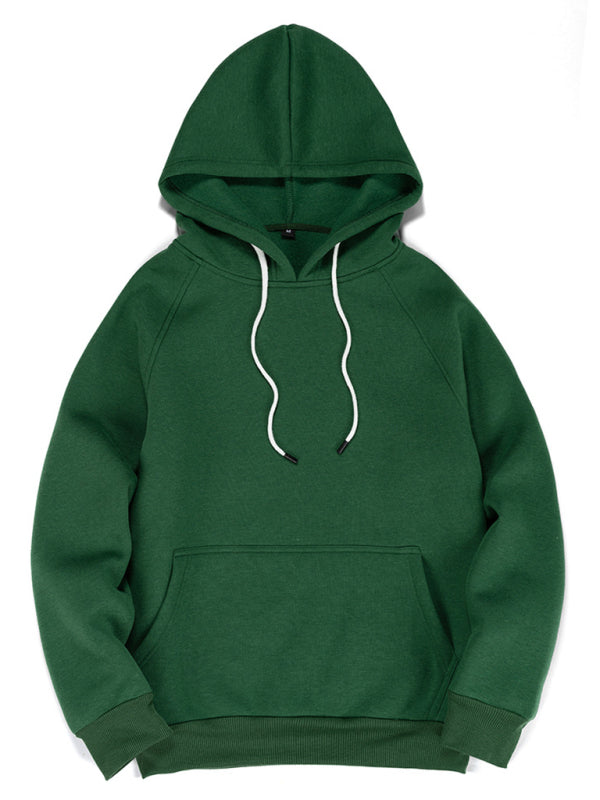 Men's casual solid color fashion hooded sweatshirt - FashionistaDeal