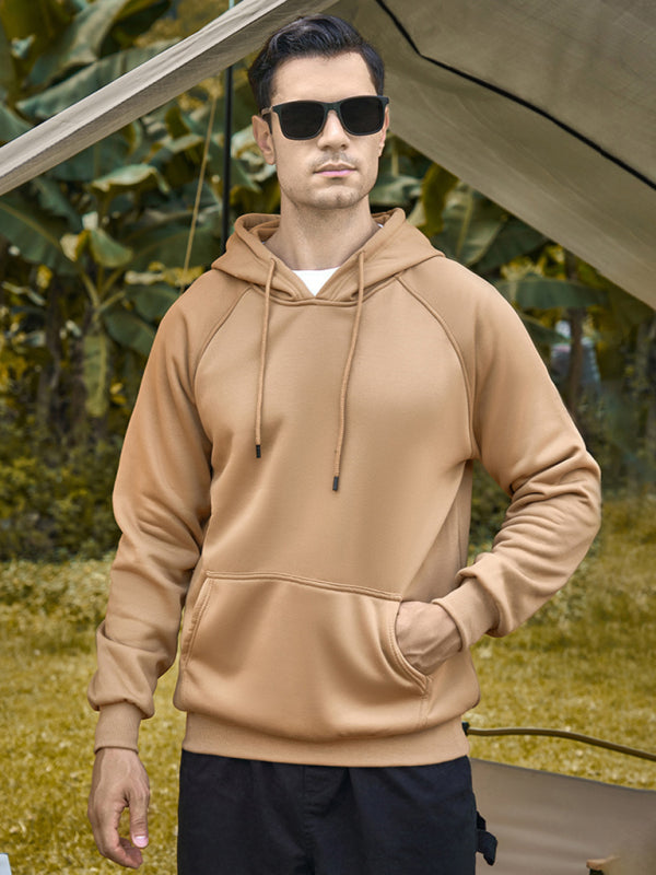 Men's casual solid color fashion hooded sweatshirt - FashionistaDeal