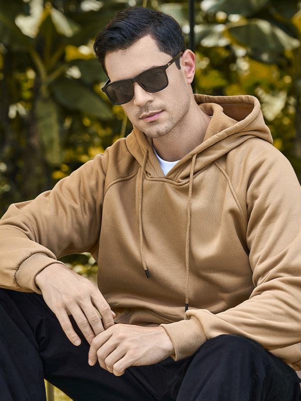 Men's casual solid color fashion hooded sweatshirt - FashionistaDeal