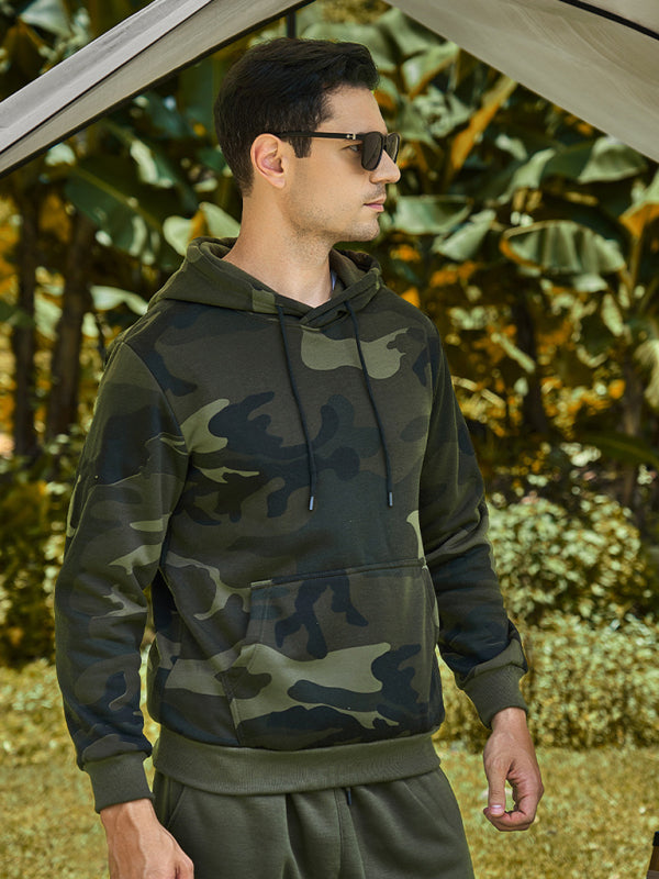 Men's casual camouflage print fashion hooded sweatshirt - FashionistaDeal