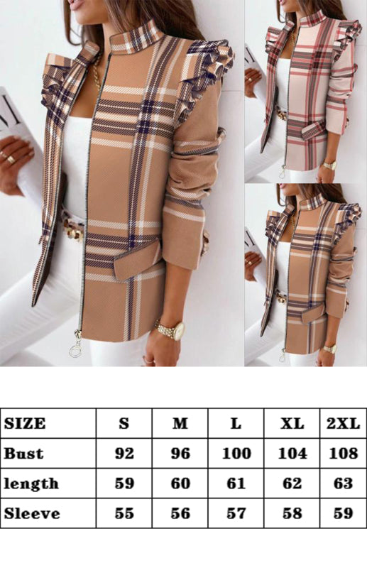 Autumn Winter Long Sleeve Printed Suit Coat - FashionistaDeal