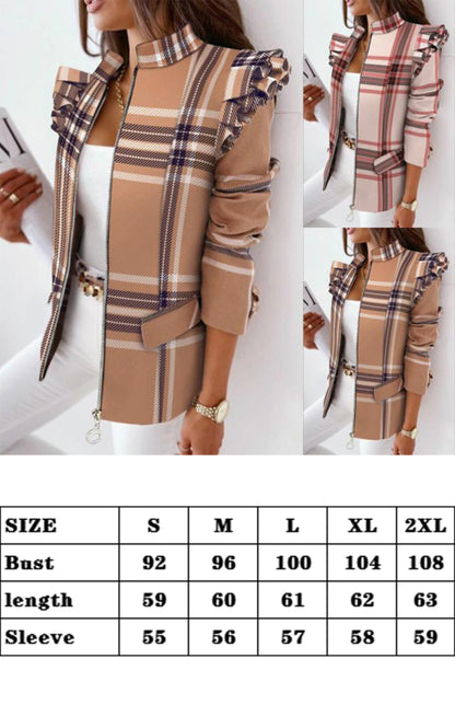 Autumn Winter Long Sleeve Printed Suit Coat - FashionistaDeal