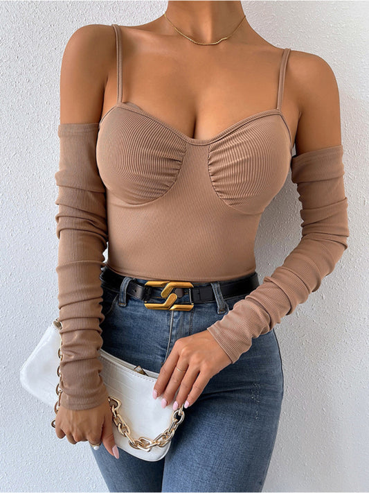 Women's sexy back -off shoulder suspender top - FashionistaDeal