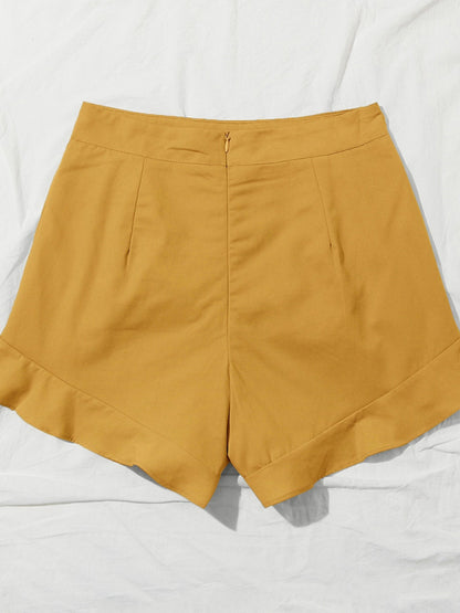 Women's lotus leaf edge loose casual shorts - FashionistaDeal