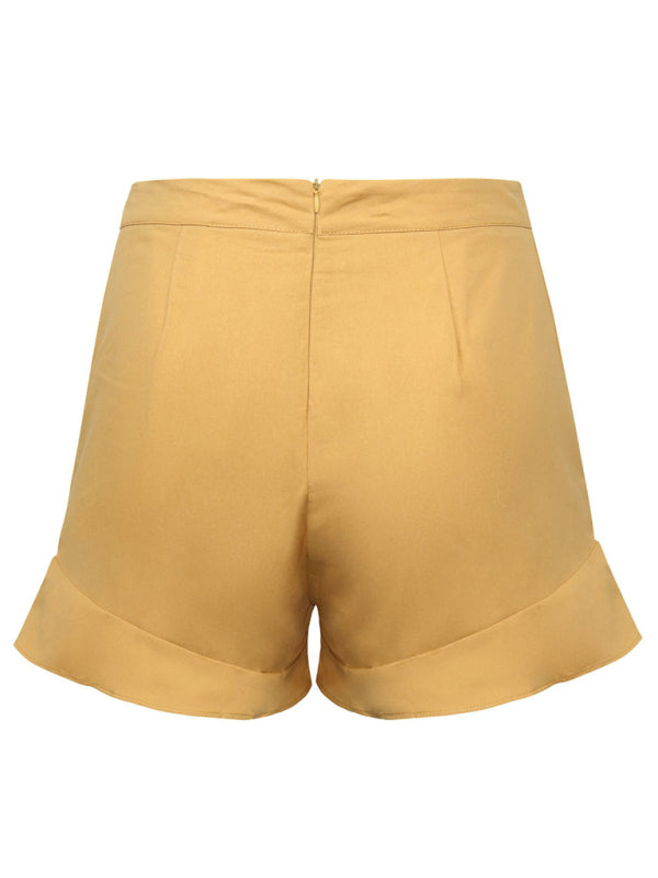 Women's lotus leaf edge loose casual shorts - FashionistaDeal