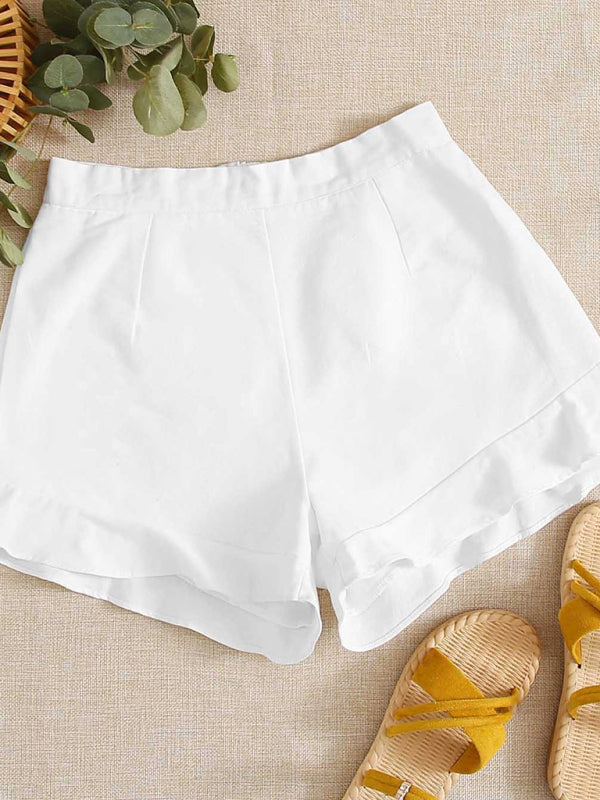 Women's lotus leaf edge loose casual shorts - FashionistaDeal