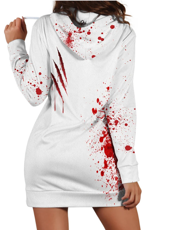 Women's Halloween blood drop digital print Hoodie - FashionistaDeal